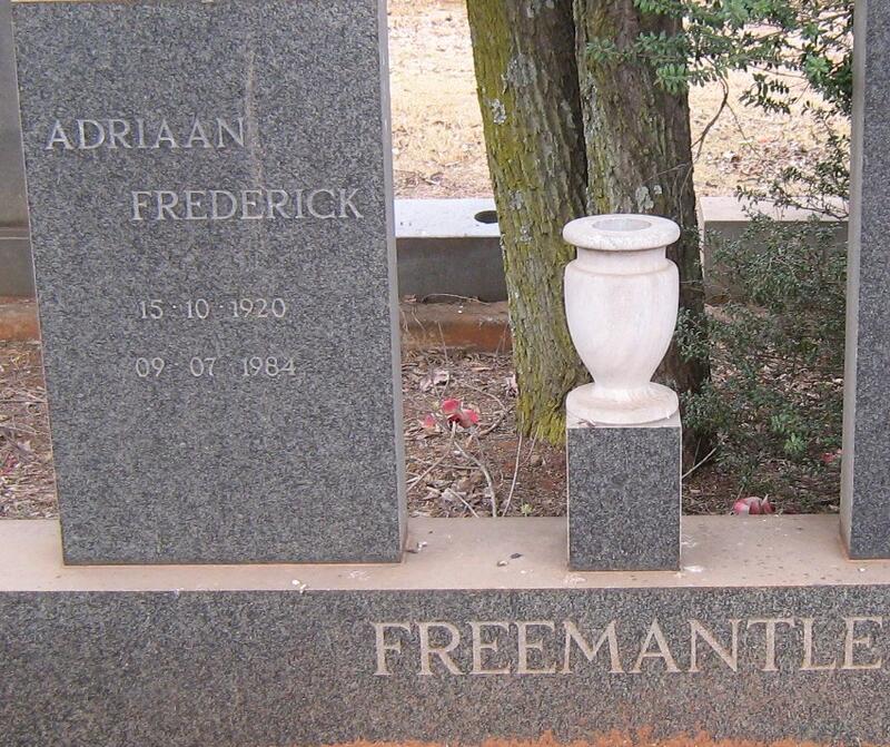 FREEMANTLE Adriaan Frederick 1920-1984