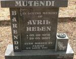 MUTENDI Barends Avril Helen 1976-2001