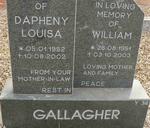 GALLAGHER William 1951-2003 & Dapheny Louisa 1952-2002