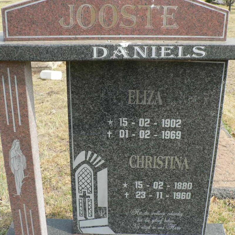 DANIELS Christina 1880-1960 :: JOOSTE Eliza 1902-1969