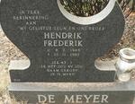 MEYER Hendrik Frederik, de 1948-1985