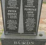 BURDS Peter Sydney 1927-2006 & Florence Anne 1940-2006