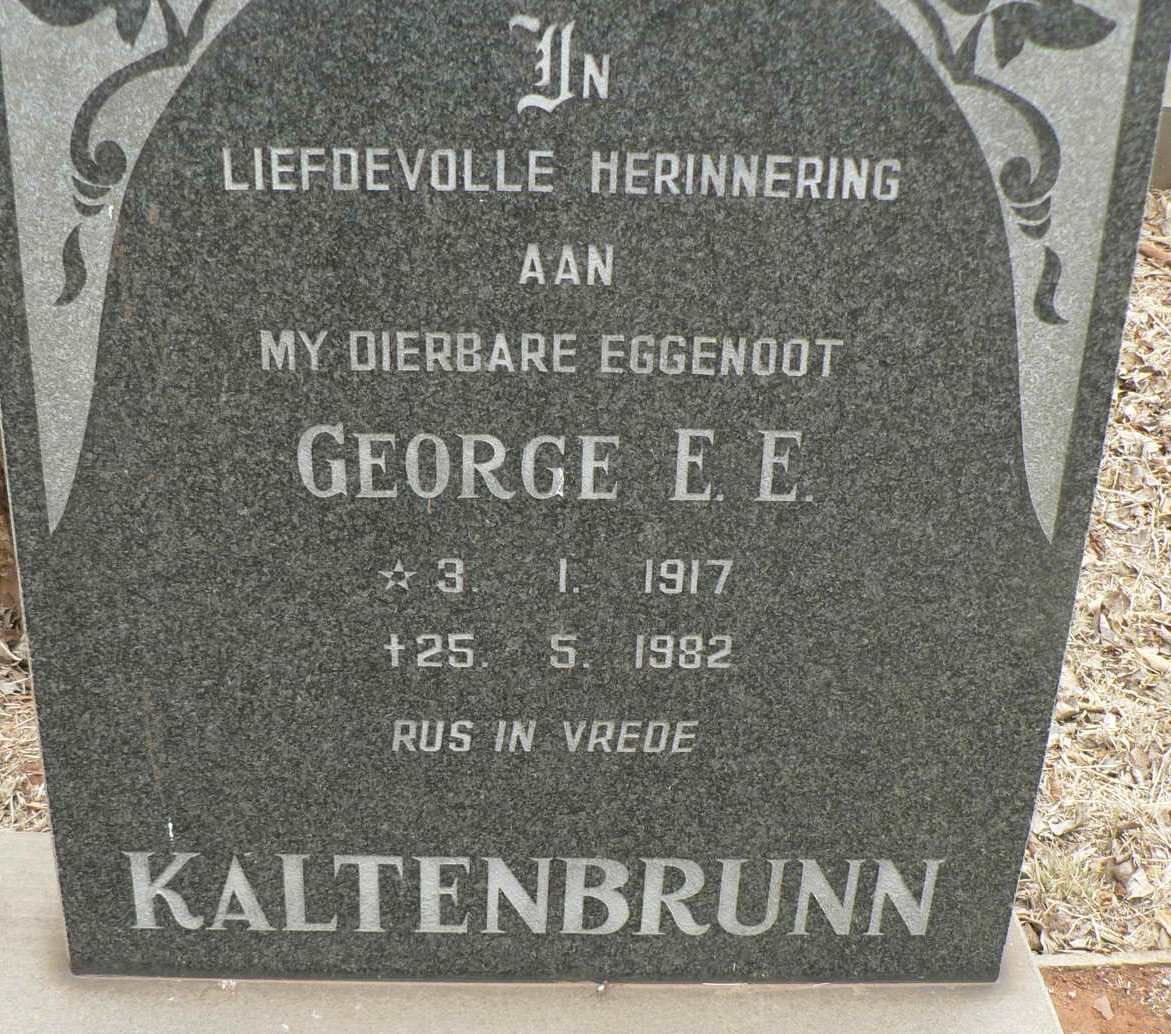 KALTENBRUNN George E.E. 1917-1982