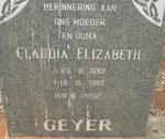 GEYER Claudia Elizabeth 1892-1982