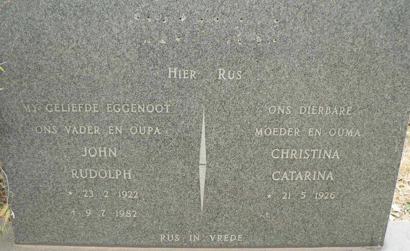 ENSLIN John Rudolph 1922-1982 & Christina Catarina 1926-