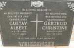 WEISSENSEE Gustav Albert 1928-1985 & Gertrud Christina 1935-2015