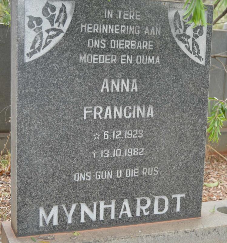 MYNHARDT Anna Francina 1923-1982
