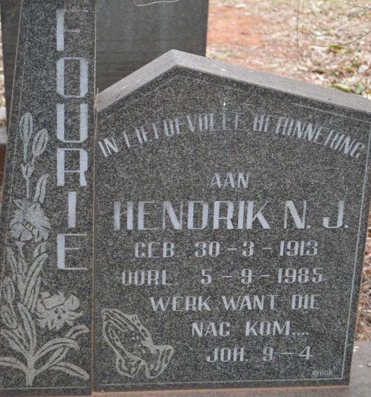 FOURIE Hendrik N.J. 1913-1985