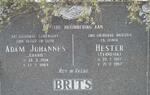 BRITS Adam Johannes 1914-1983 & Hester FERREIRA 1917-1997