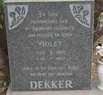 DEKKER Violet 1925-1983