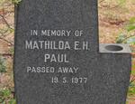 PAUL Mathilda E.H. -1977