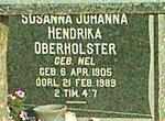 OBERHOLSTER Susanna Johanna Hendrika nee NEL 1905-1989