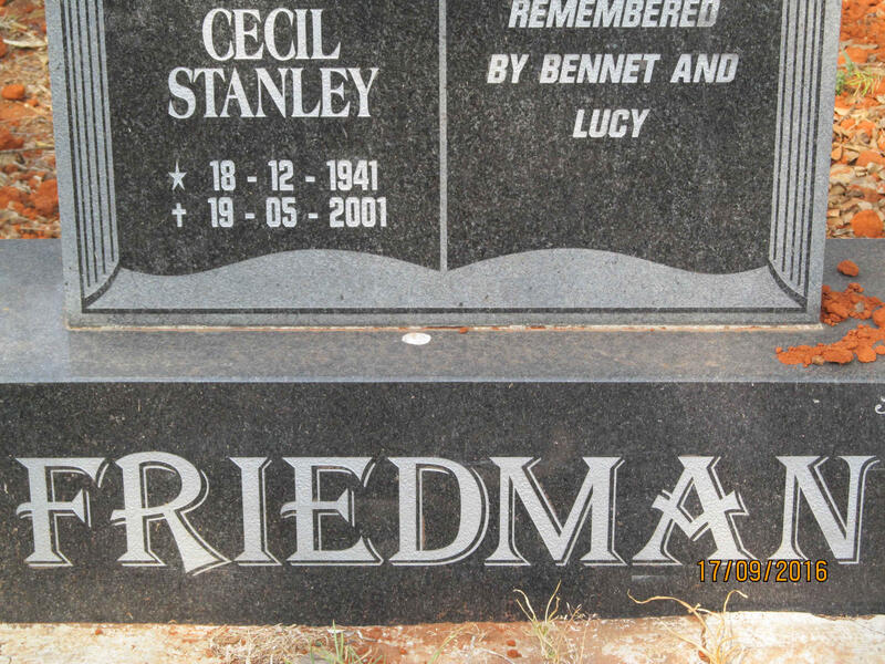 FRIEDMAN Cecil Stanley 1941-2001