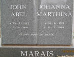 MARAIS John Abel 1913-1981 & Johanna Marthina 1918-1998 