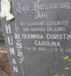 HUMAN Hermina Christina Carolina 1918-19?? 