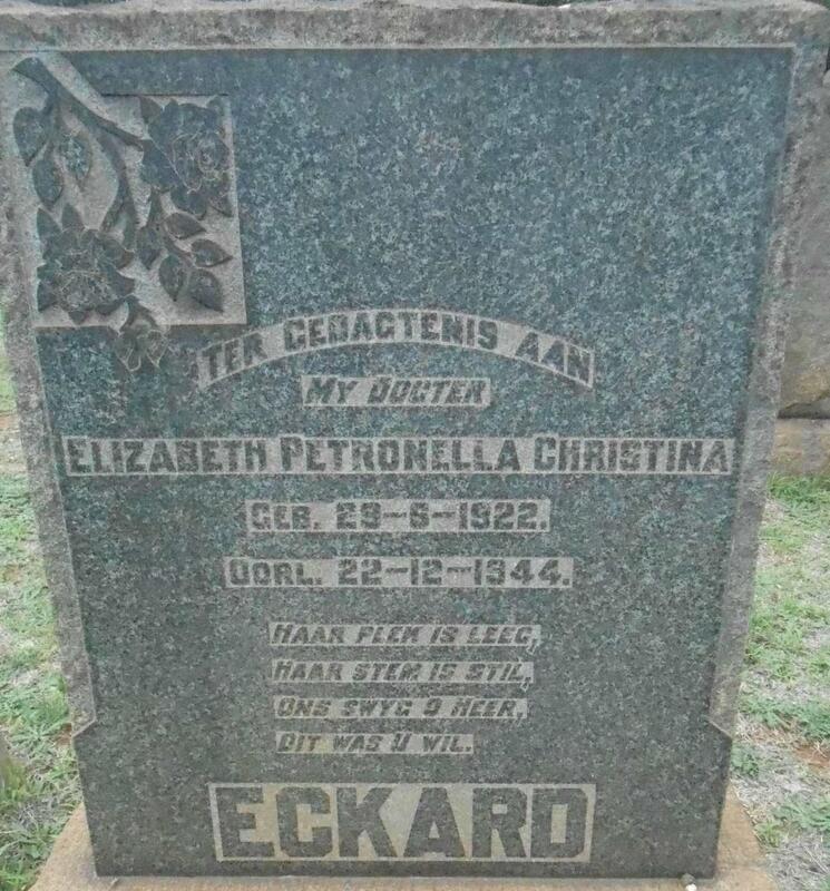 ECKARD Elizabeth Petronella Christina 1922-1944