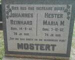 MOSTERT Johannes Reinhard -1941 & Hester Maria M. -1952