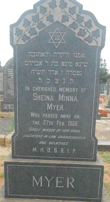 MEYER Sheina Minna -1958