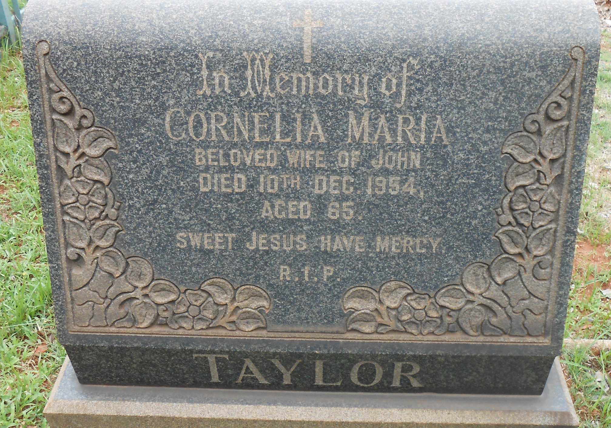 TAYLOR Cornelia Maria -1954