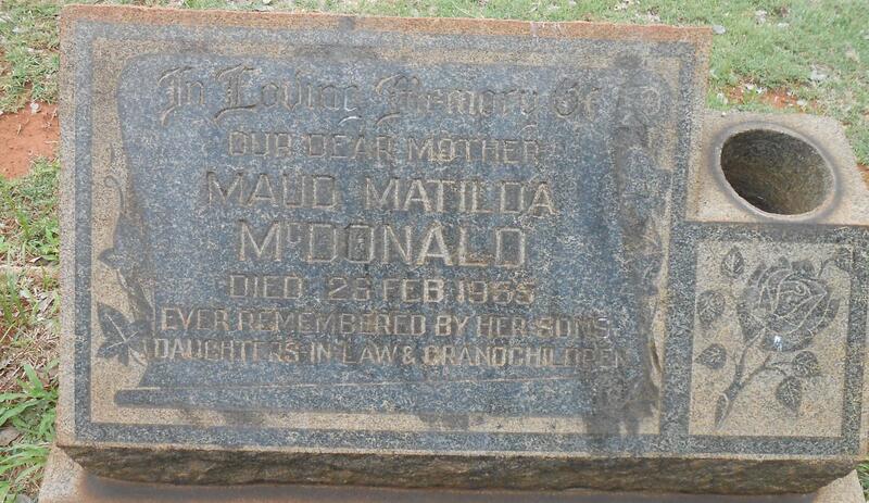 MCDONALD Maud Matilda -1955