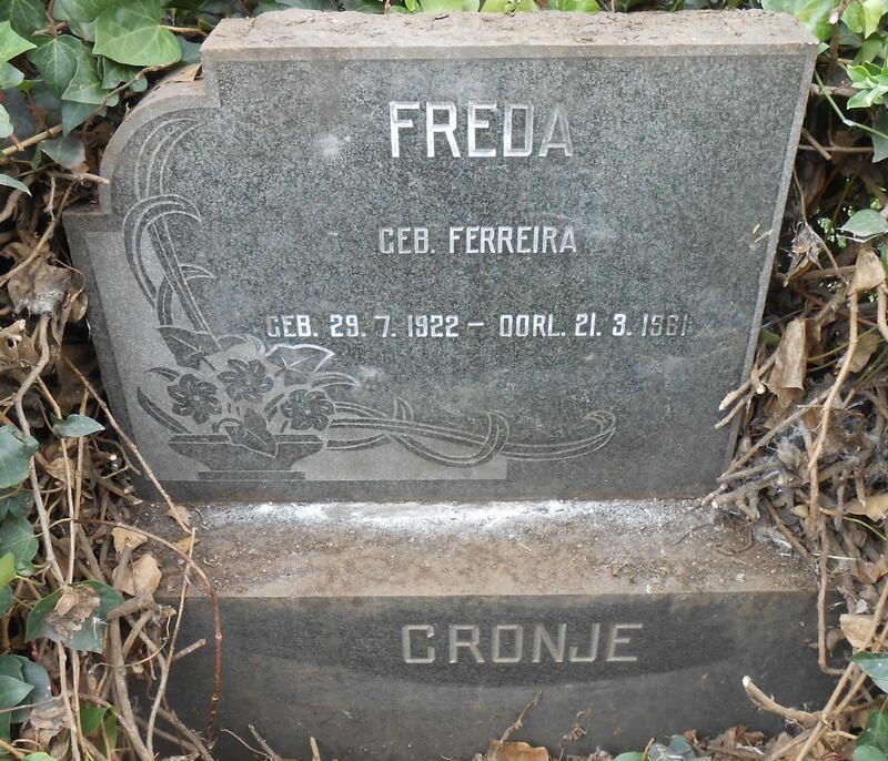 CRONJE Freda nee FERREIRA 1922-1961