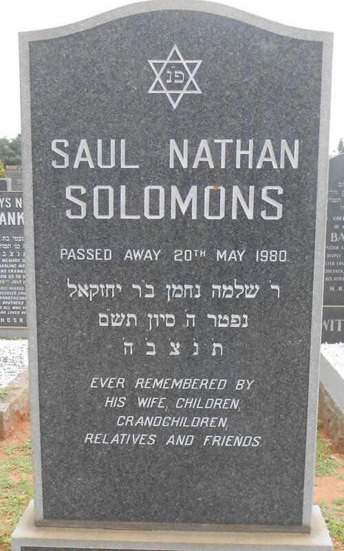 SOLOMONS Saul Nathan -1980