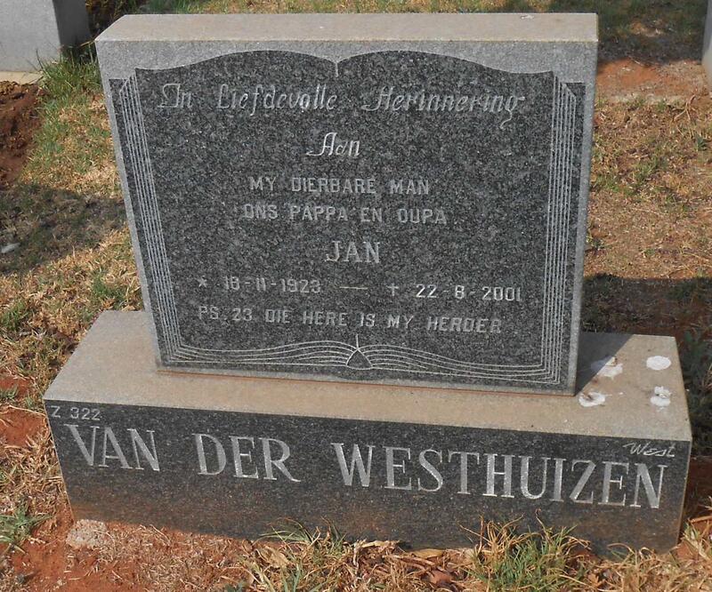 WESTHUIZEN Jan, van der 1923-2001