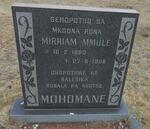 MOHOMANE Mirriam Mmule 1880-1958
