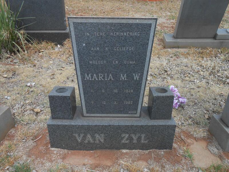 ZYL Maria M.W., van 1929-1982
