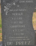 PREEZ Vivian, du 1931-1965 & Christina 1927-1982