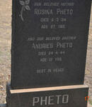 PHETO Rosina -1934 :: PHETO Andries -1944
