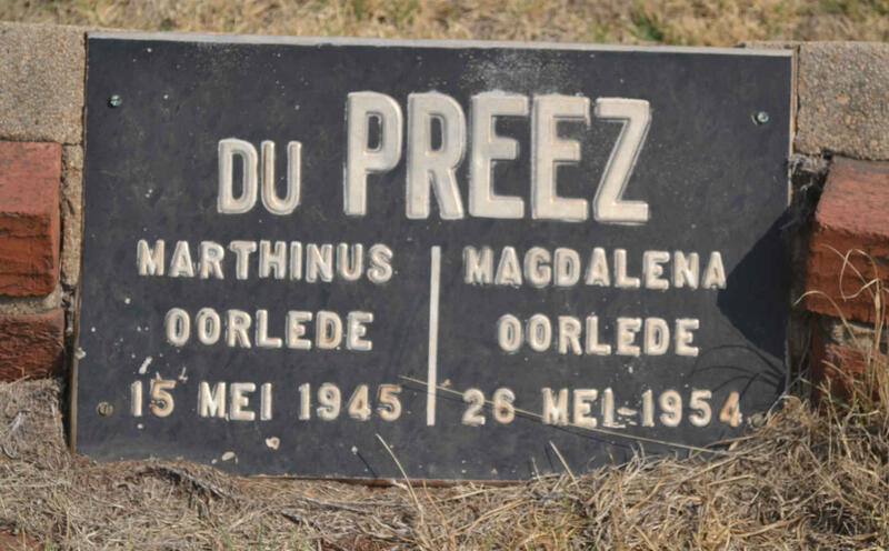 PREEZ Marthinus, du -1945 & Magdalena -1954