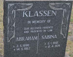 KLASSEN Abraham 1890-1957 & Sabina 1892-1974