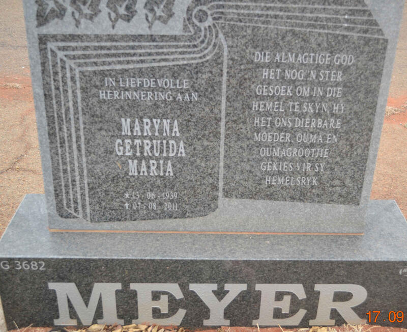 MEYER Maryna Gertruida Maria 1939-2011