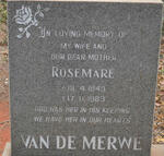 MERWE Rosemaré, van der 1949-1983