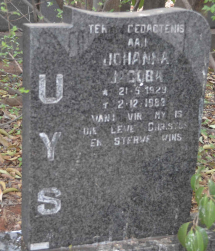 UYS Johanna Jacoba 1929-1983