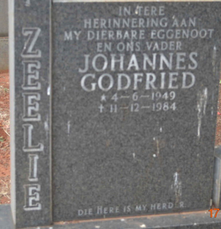 ZEELIE Johannes Godfried 1949-1984