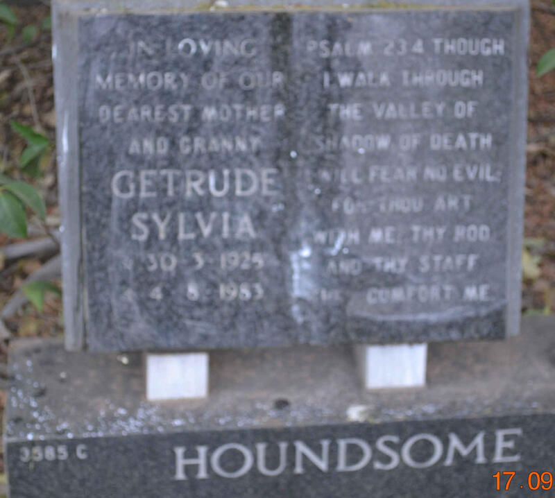 HOUNDSOME Gertrude Sylvia 1925-1983