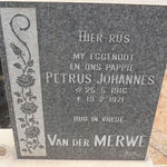 MERWE Petrus Johannes, van der 1916-1971