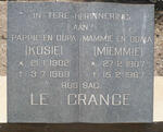 GRANGE Kosie, le 1902-1969 & Miemmie 1907-1967