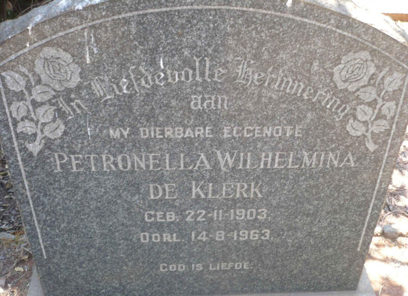 KLERK Petronella Wilhelmina, de 1903-1963