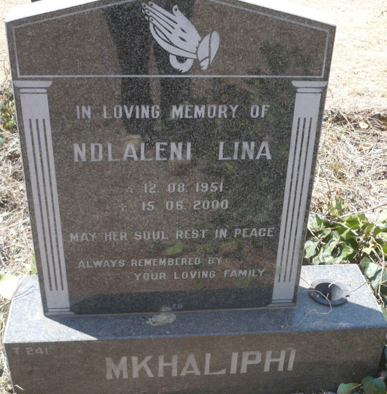 MKHALIPHI Ndlaleni Lina 1951-2000