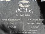 HOOLE Andrew Francis 1908-1969 & Connie 1911-1993