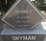 SNYMAN Mariana C. 1920-1974
