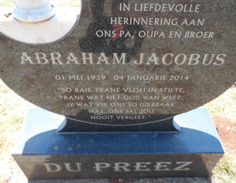 PREEZ Abraham Jacobus, du 1939-2014