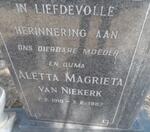 NIEKERK Aletta Magrieta, van 1910-1987
