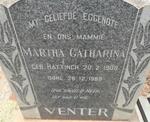 VENTER Martha Catharina nee HATTINGH 1908-1969