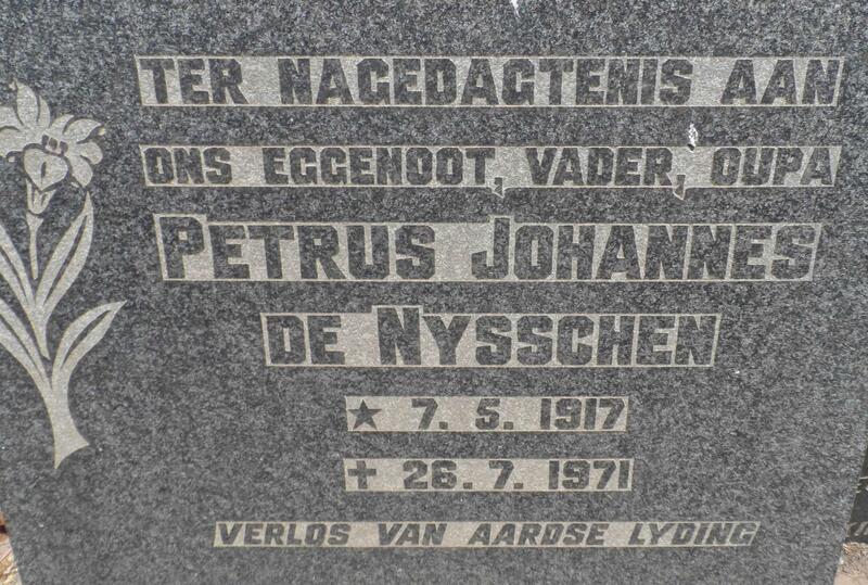 NYSSCHEN Petrus Johannes, de 1917-1971