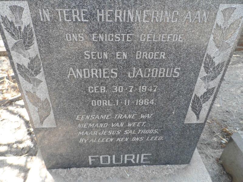 FOURIE Andries Jacobus 1947-1964