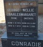 CONRADIE Nellie Margaret 1911-1981 :: CONRADIE George Charles 1931-1973 :: CONRADIE Nellie Margaret 1911-1981